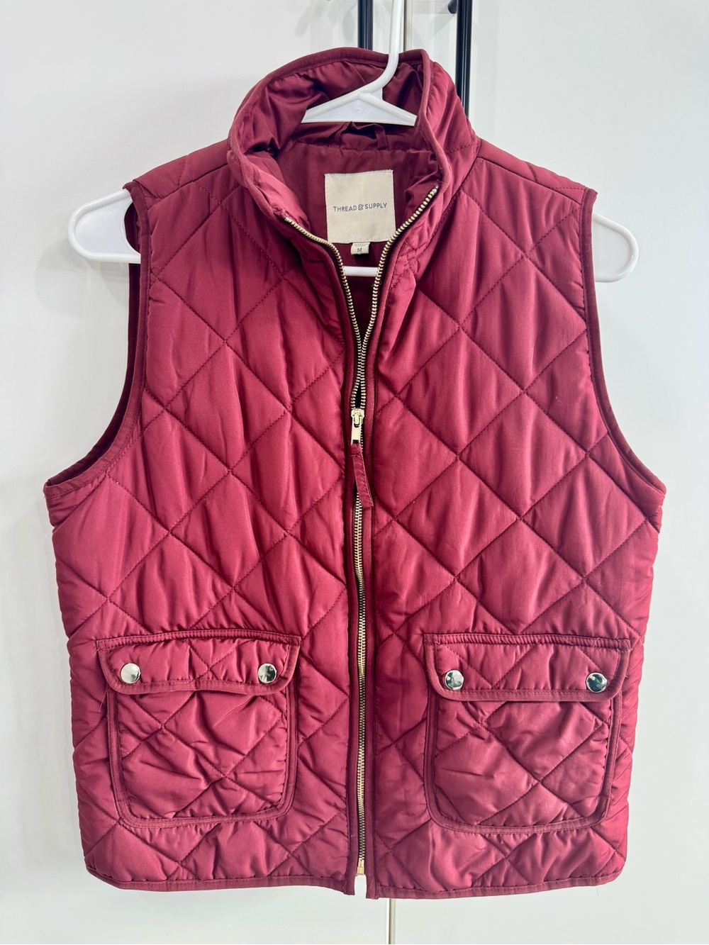 Thread & Supply Quilted Burgundy Vest